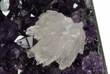 Amethyst Cut Base Crystal Cluster with Calcite - Uruguay #151255-2